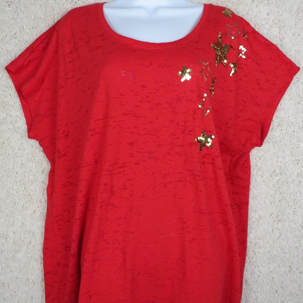 Lane Bryant* Women's Short Sleeve Boat Neck Straight Hem Pullover T-Shirt~ 18/20